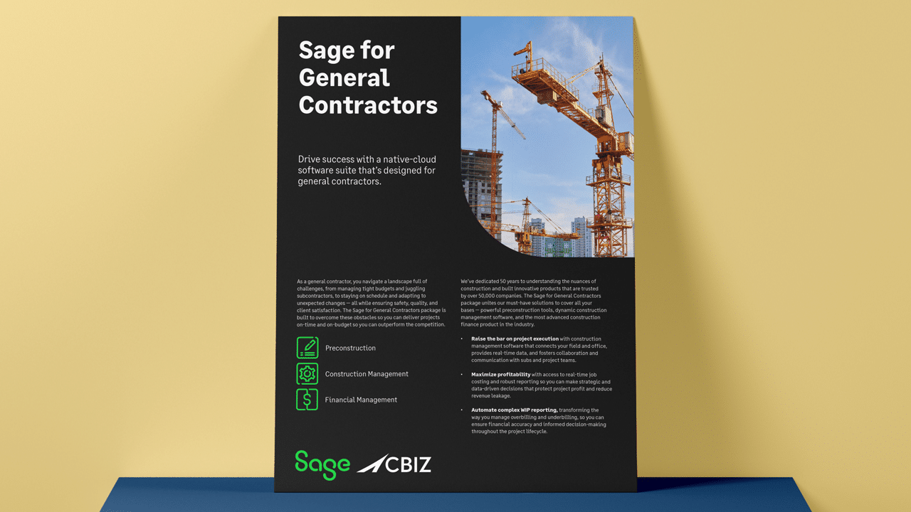 Sage for General Contractors: Solution Sheet