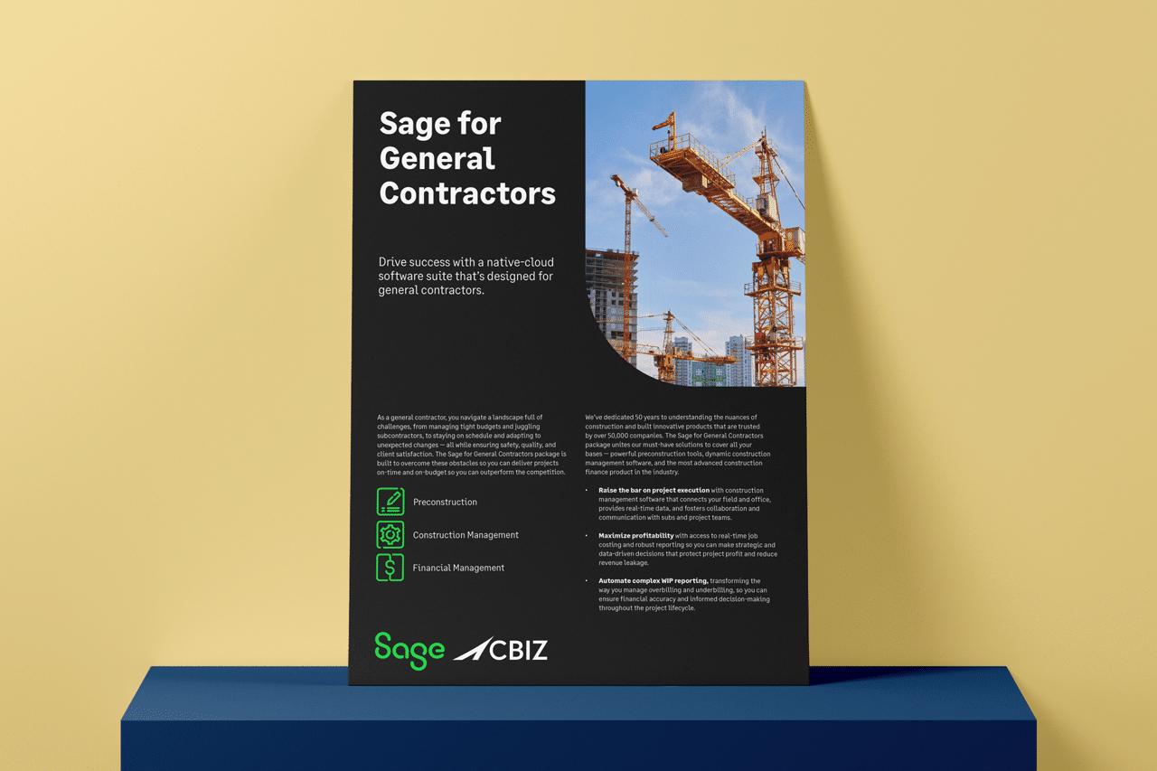 Sage for General Contractors: Solution Sheet