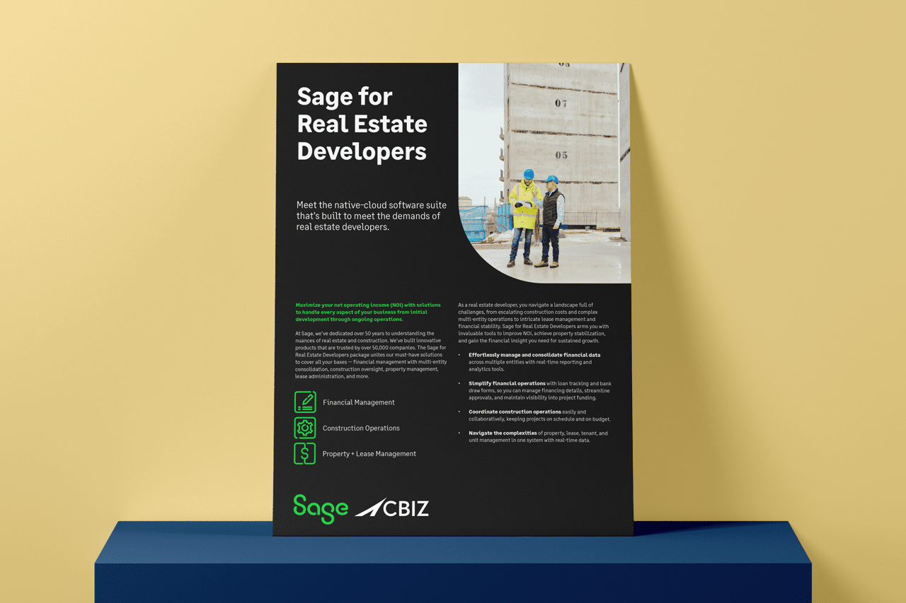 Sage for Real Estate Developers: Solution Sheet